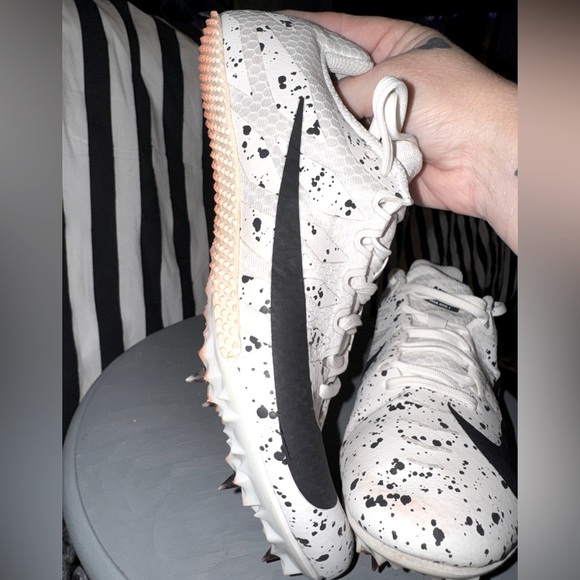 Authentic Nike Zoom Rival S 9 White/Black Paint splatter Track Spike Size 7.5 - Picture 3 of 14